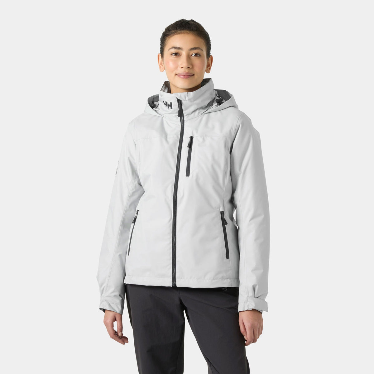W CREW HOODED PILE JACKET, GREY FOG, L