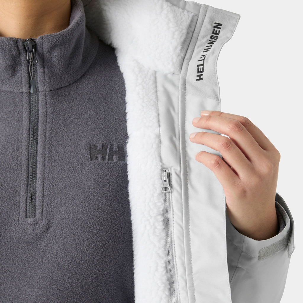 W CREW HOODED PILE JACKET, GREY FOG, L