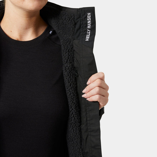 W CREW HOODED PILE JACKET, BLACK, L