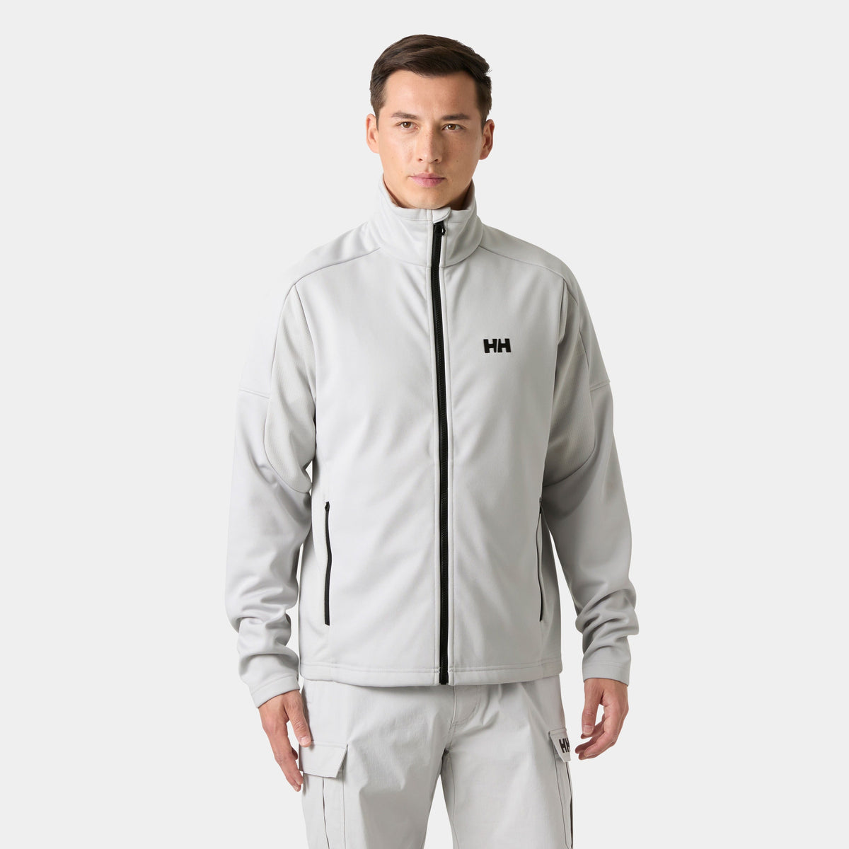HP FLEECE JACKET, GREY FOG, XXL