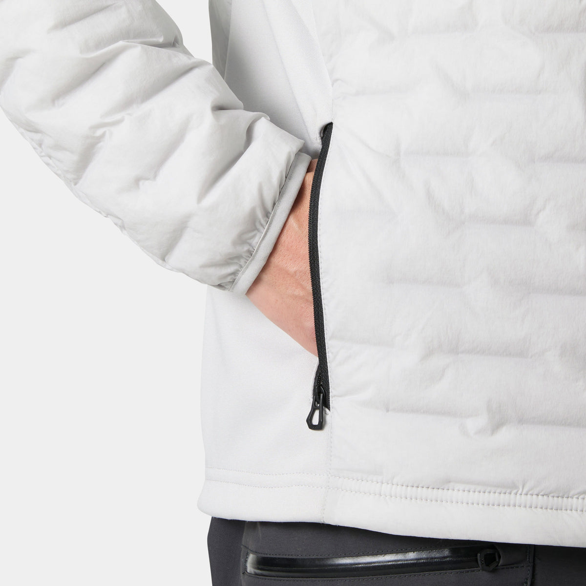 HP HYBRID STRETCH HOODED INS, GREY FOG, XXL