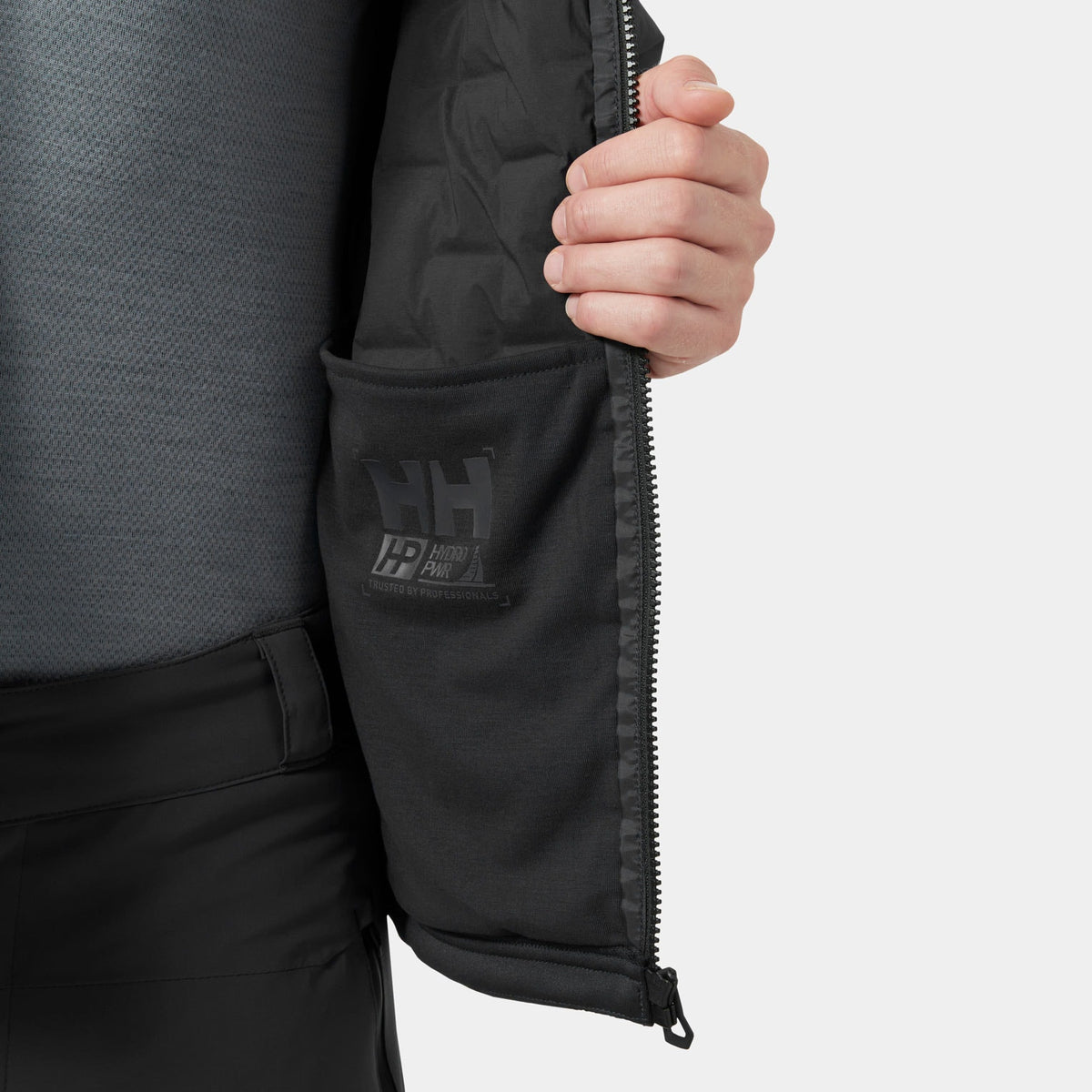 HP HYBRID STRETCH HOODED INS, EBONY, XXL