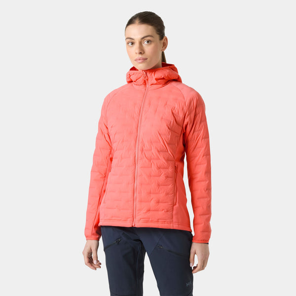 W HP HYBRID STRETCH HOODED INS, SUNSET PINK, L