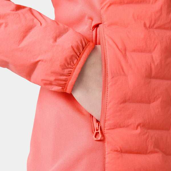 W HP HYBRID STRETCH HOODED INS, SUNSET PINK, L