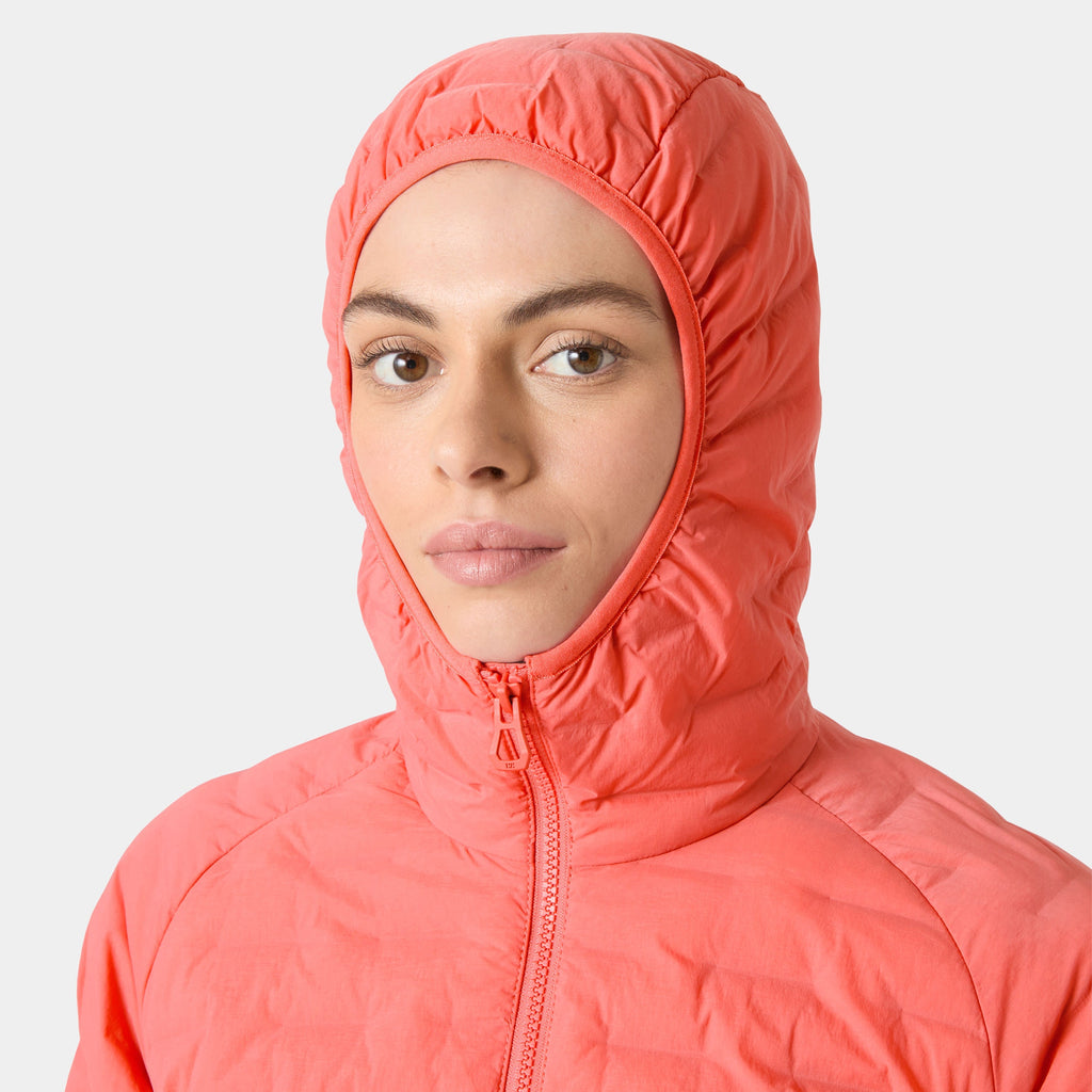 W HP HYBRID STRETCH HOODED INS, SUNSET PINK, L