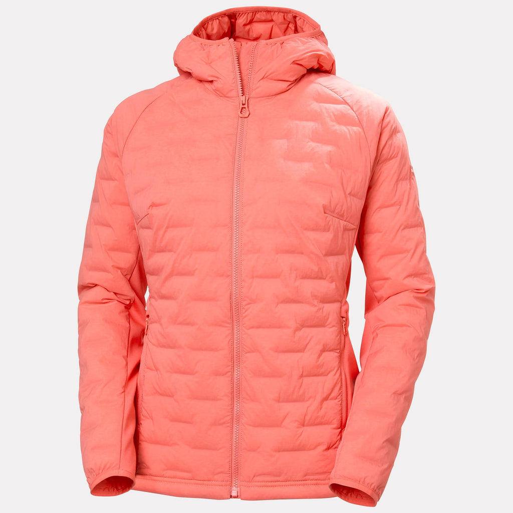 W HP HYBRID STRETCH HOODED INS, SUNSET PINK, L