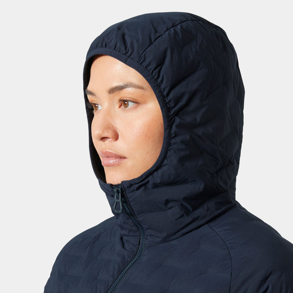 W HP HYBRID STRETCH HOODED INS, NAVY, L