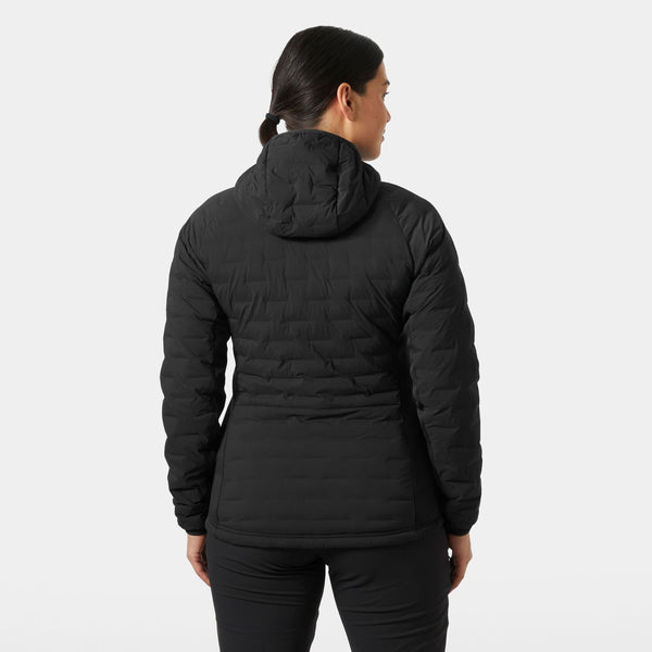 W HP HYBRID STRETCH HOODED INS, EBONY, L