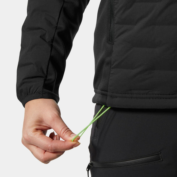 W HP HYBRID STRETCH HOODED INS, EBONY, L