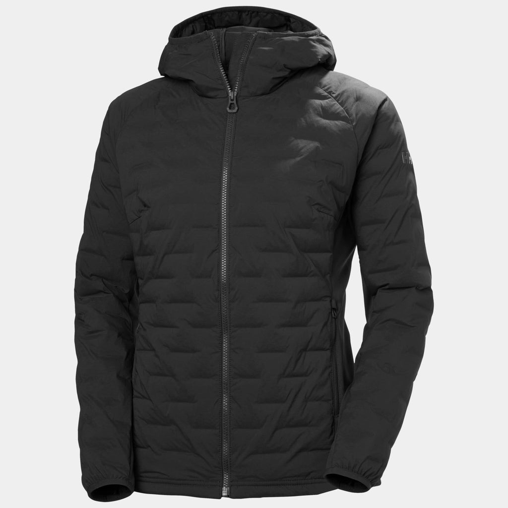 W HP HYBRID STRETCH HOODED INS, EBONY, L