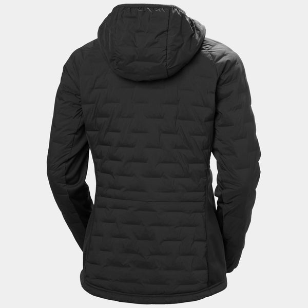 W HP HYBRID STRETCH HOODED INS, EBONY, L