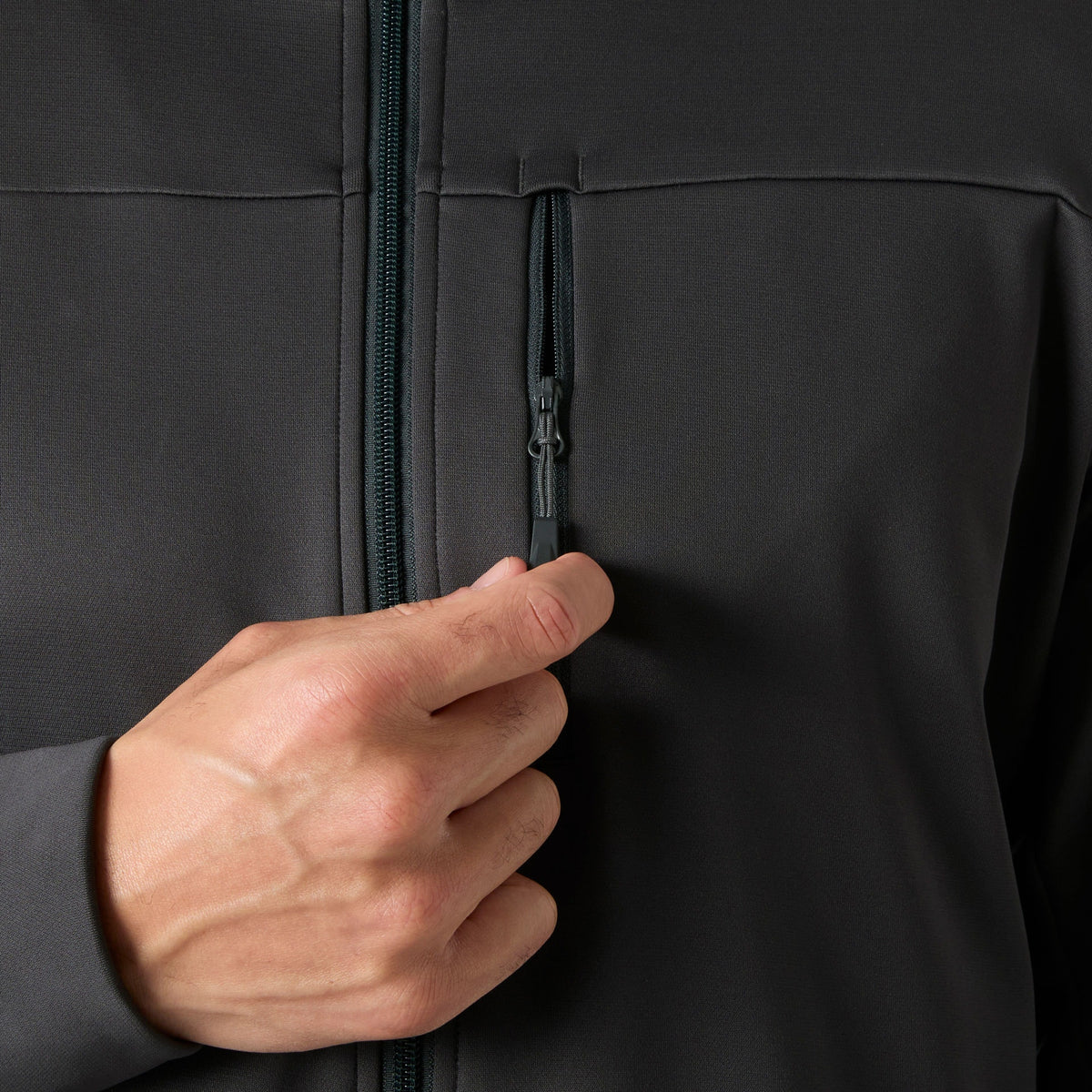 CREW FLEECE JACKET, EBONY, XXL