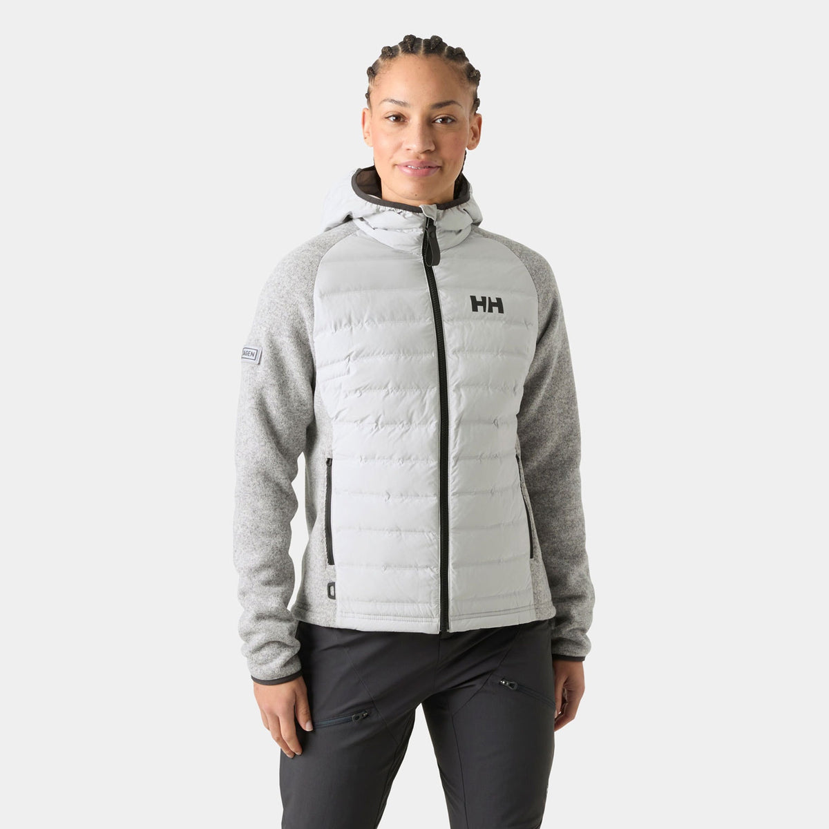 W SKAGEN HYBRID KNIT INSULATOR, GREY FOG, L