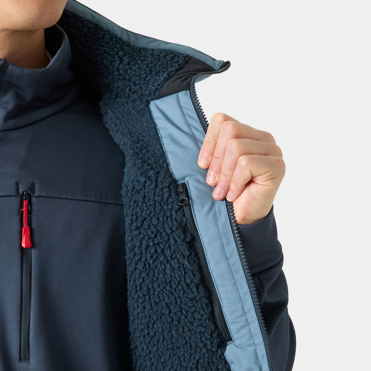 CREW PILE VEST, WASHED NAVY, XXL