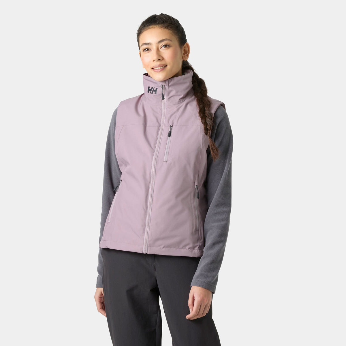 W CREW PILE VEST, PURPLE CLAY, L