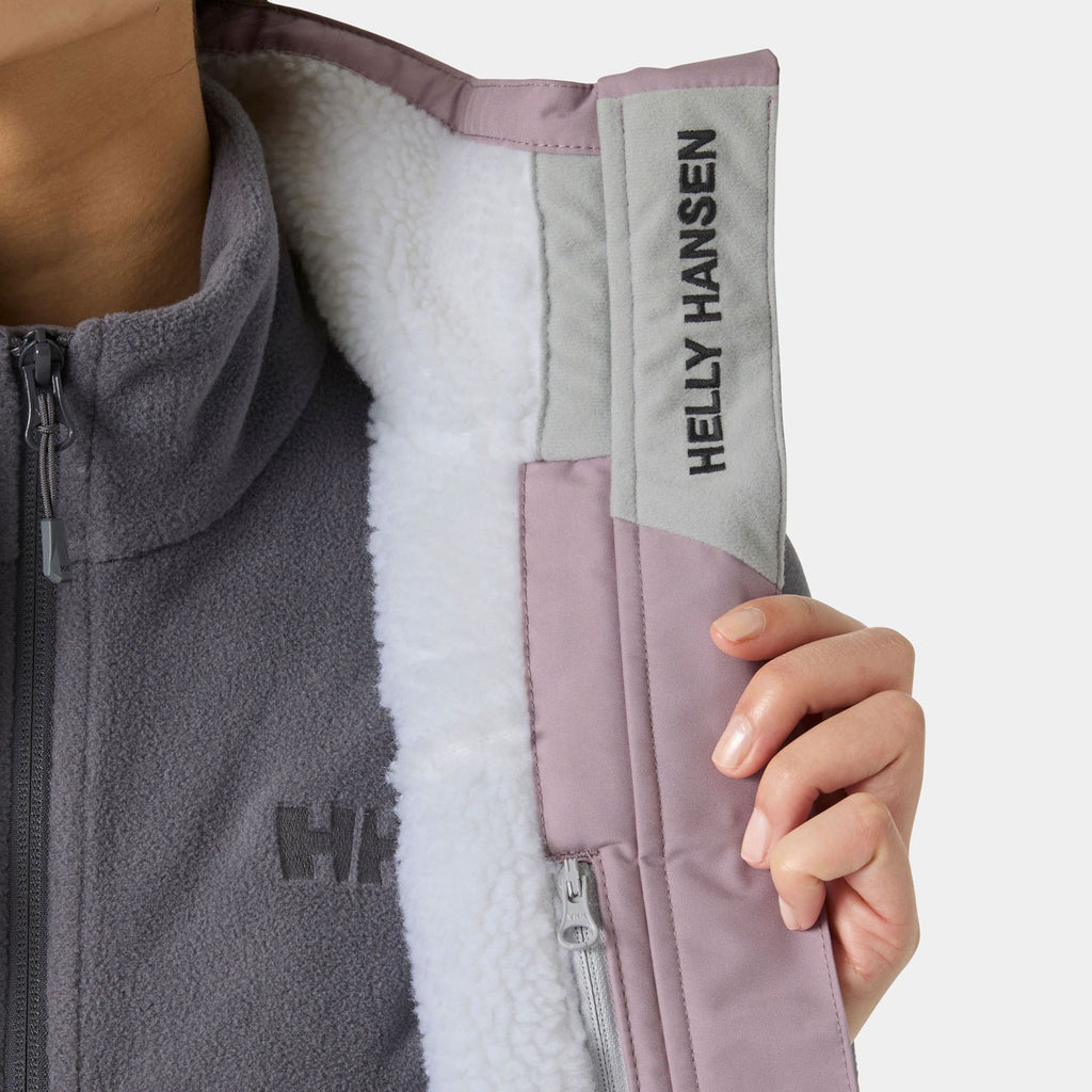 W CREW PILE VEST, PURPLE CLAY, L