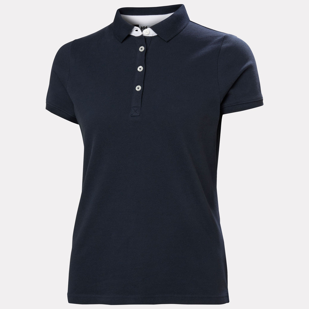 W CREW POLO PIQUE, NAVY, L