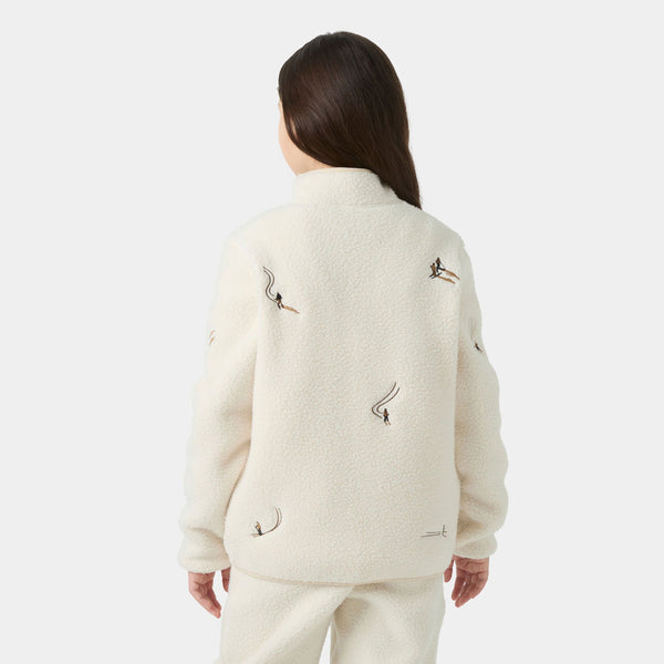 JR FROSTY PILE JACKET, CREAM EMB, 140/10