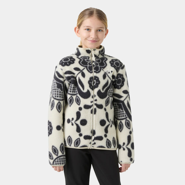 JR FROSTY PILE JACKET, BLACK/CREAM, 140/10