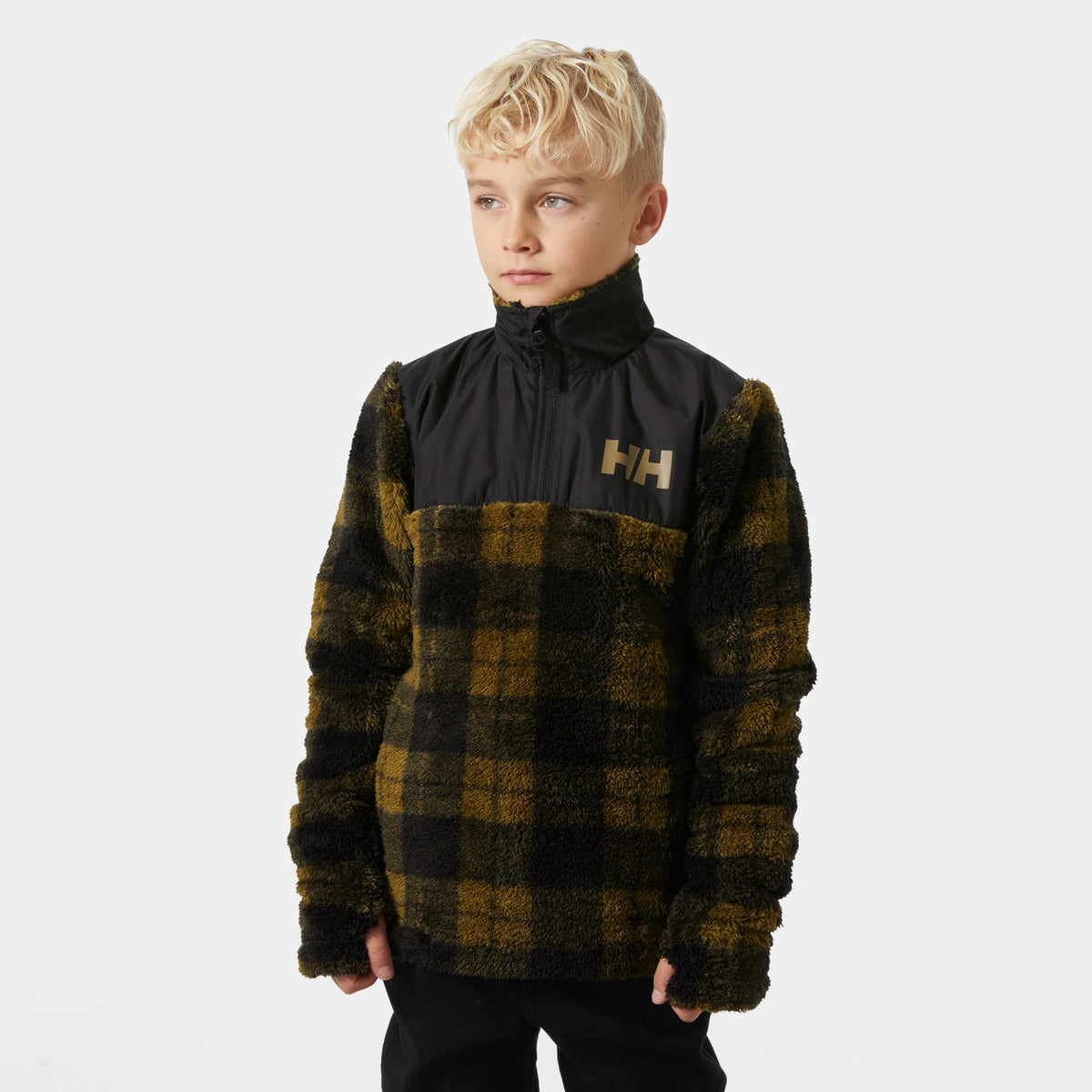 JR CHAMP 1/2 ZIP MIDLAYER, SEPIA AOP, 140/10 Main image