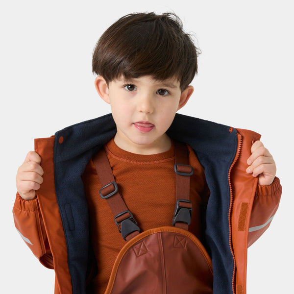 K BERGEN FLEECE PU RAINSET 20, IRON OXIDE, 86/1