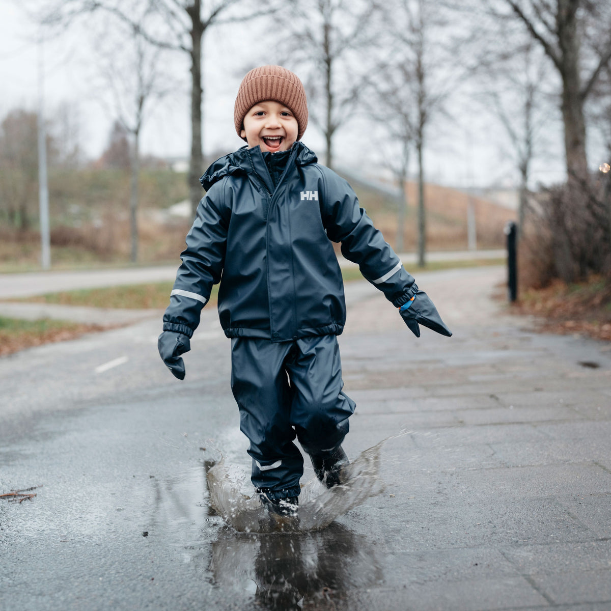K BERGEN FLEECE PU RAINSET 20, NAVY, 86/1