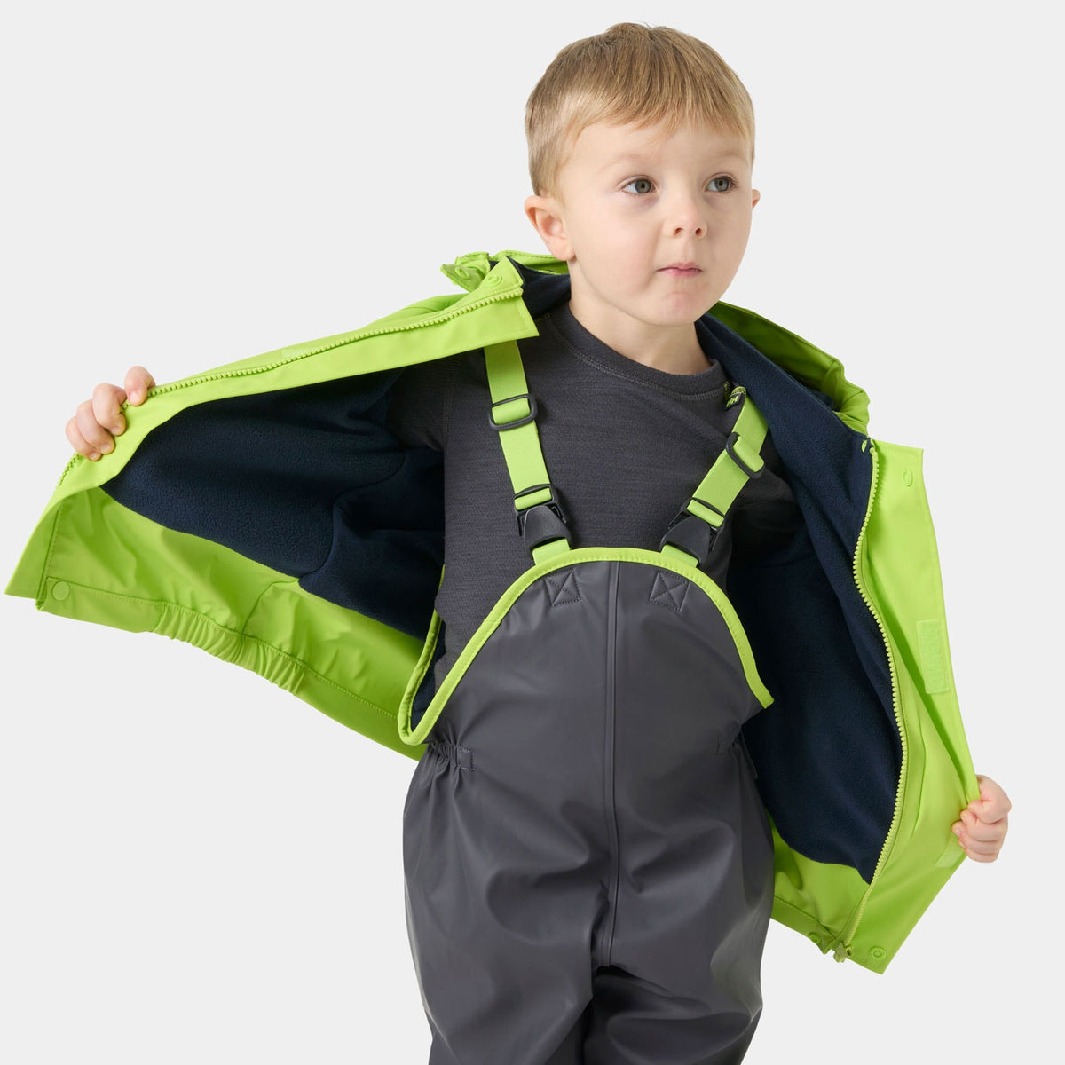 K BERGEN FLEECE PU RAINSET 20, THUNDER GRE, 86/1