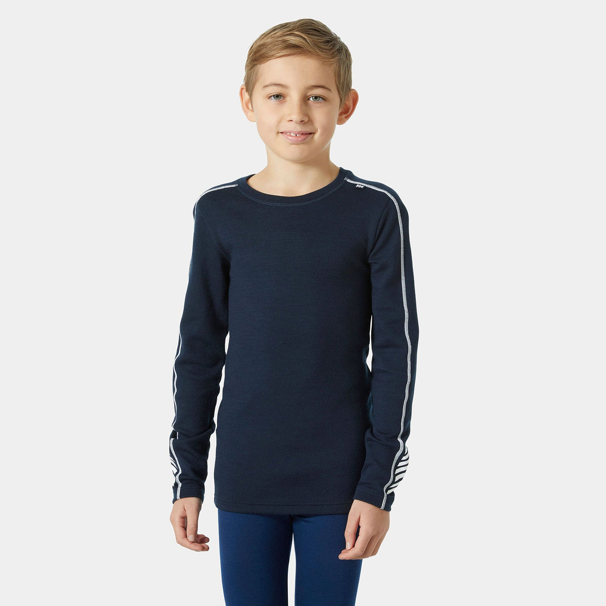 JR LIFA MERINO CREW, NAVY, 140/10