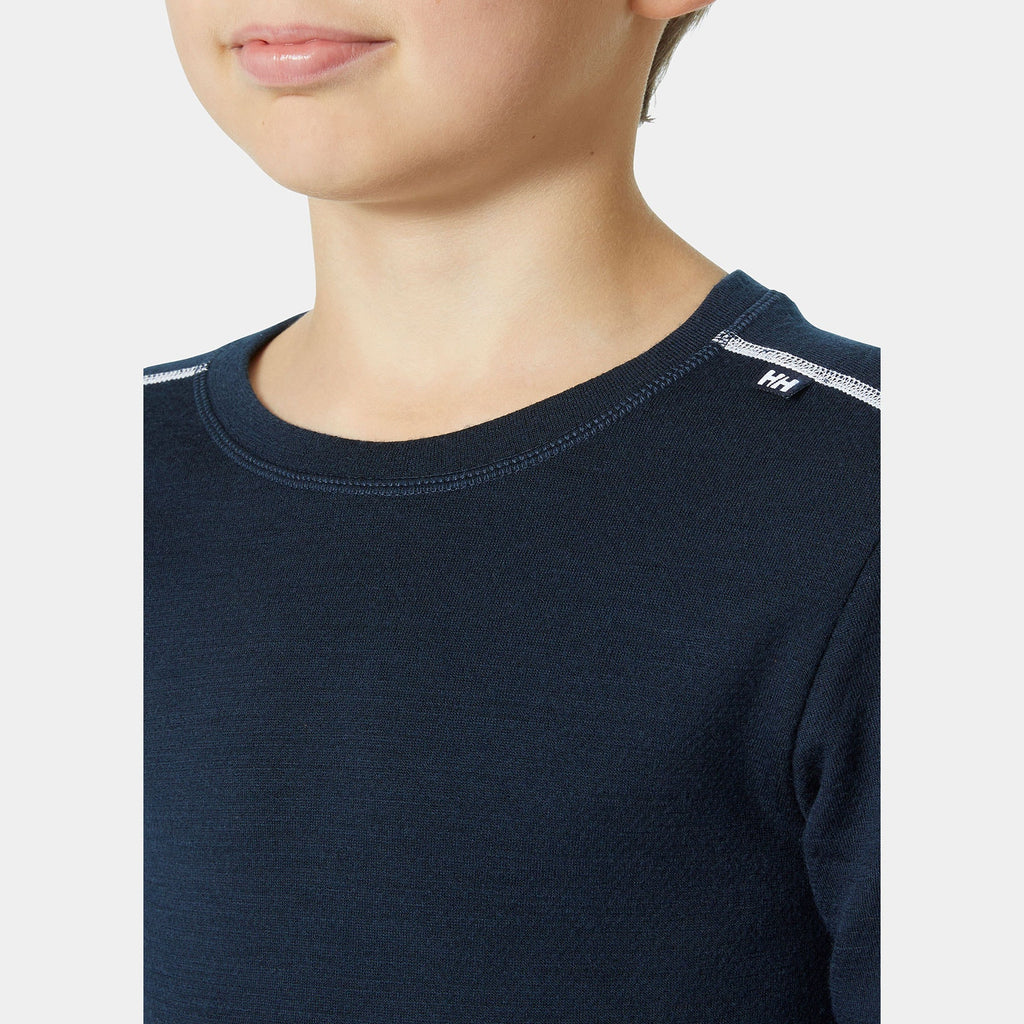JR LIFA MERINO CREW, NAVY, 140/10