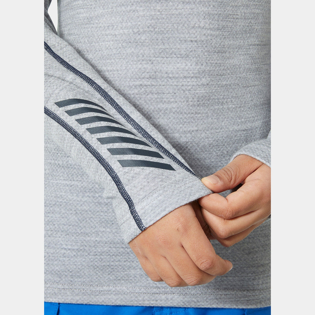 JR LIFA MERINO CREW, GREY MELANG, 140/10