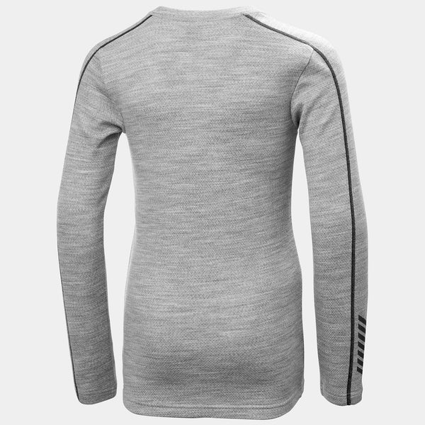 JR LIFA MERINO CREW, GREY MELANG, 140/10