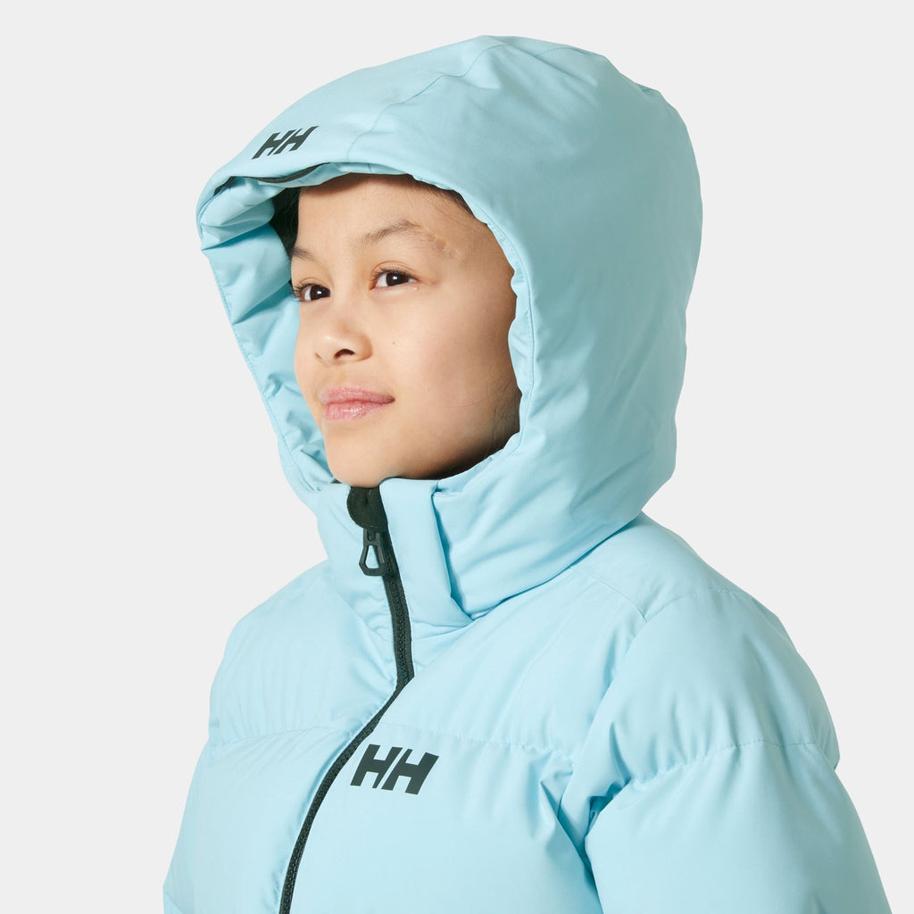 JR GIRL NORA  PUFFY JACKET, LIGHT CYAN, 164/14