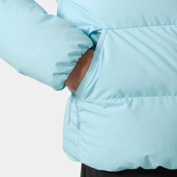 JR GIRL NORA  PUFFY JACKET, LIGHT CYAN, 164/14