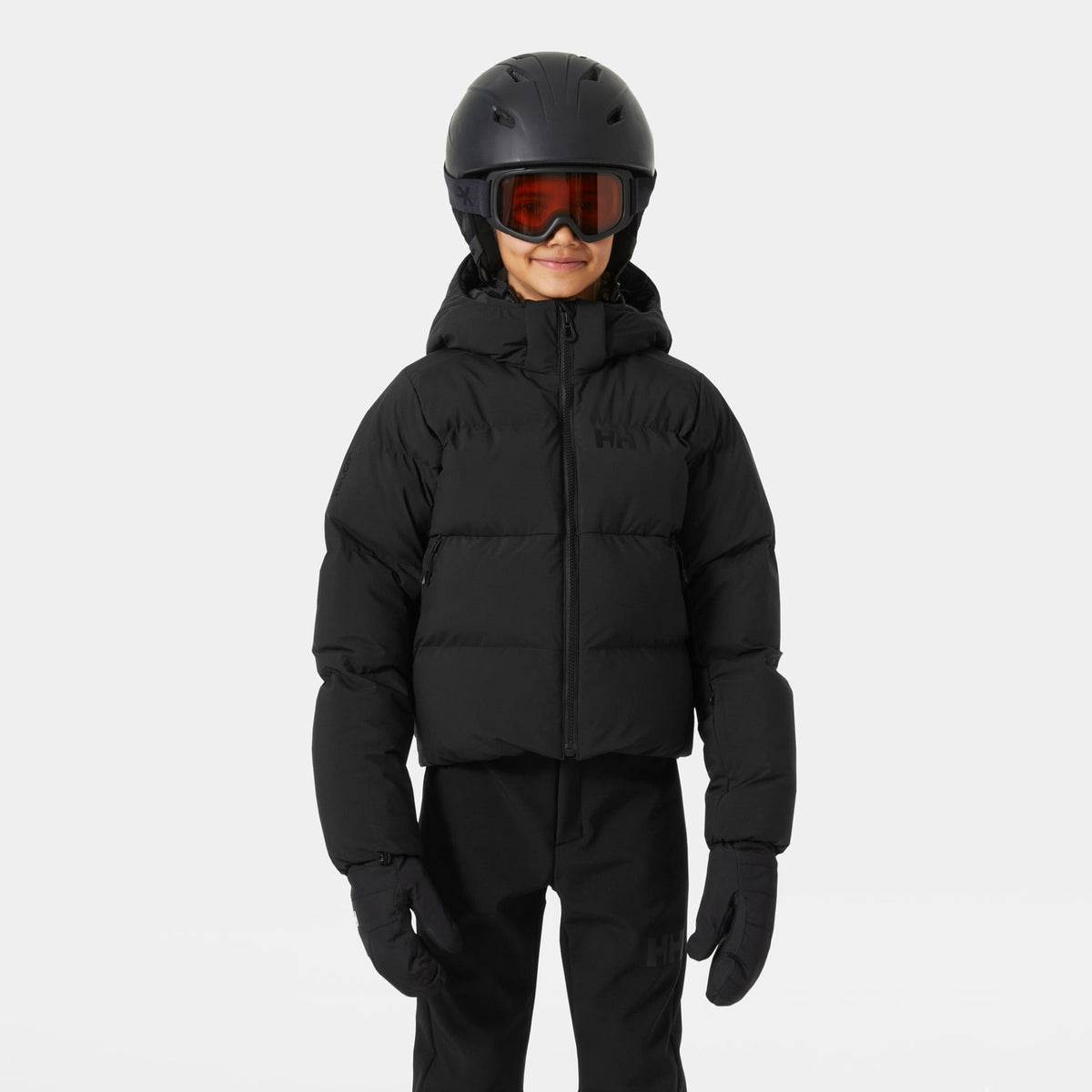 JR GIRL NORA  PUFFY JACKET, BLACK, 140/10