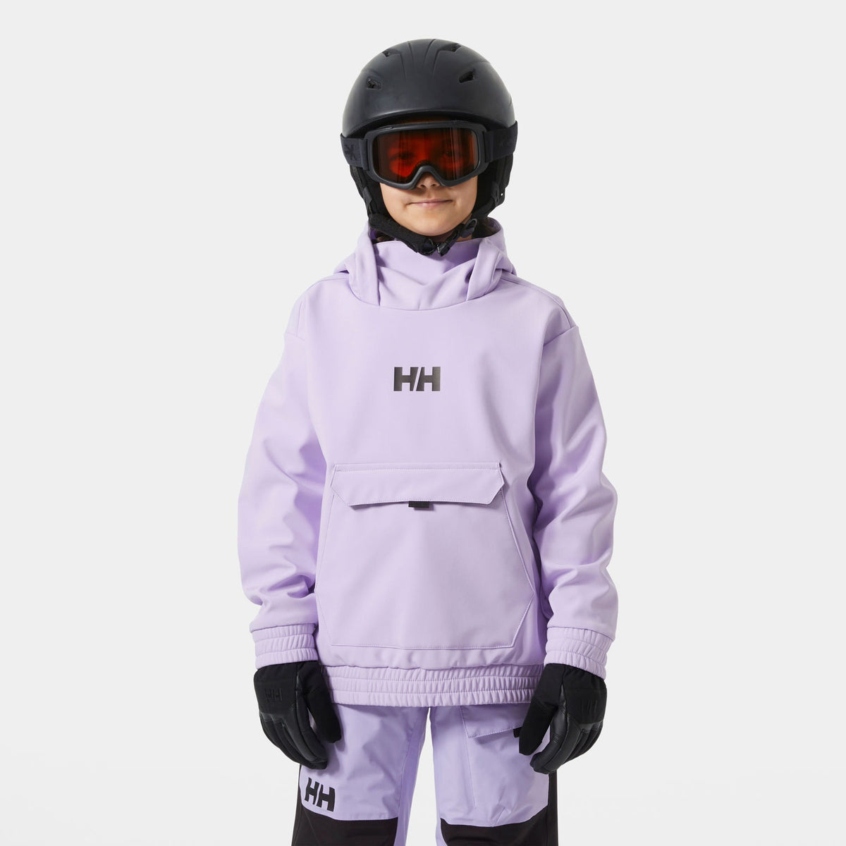 JR POWDER SOFTSHELL HOODIE, BRIGHT LAVE, 164/14