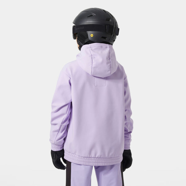 JR POWDER SOFTSHELL HOODIE, BRIGHT LAVE, 164/14