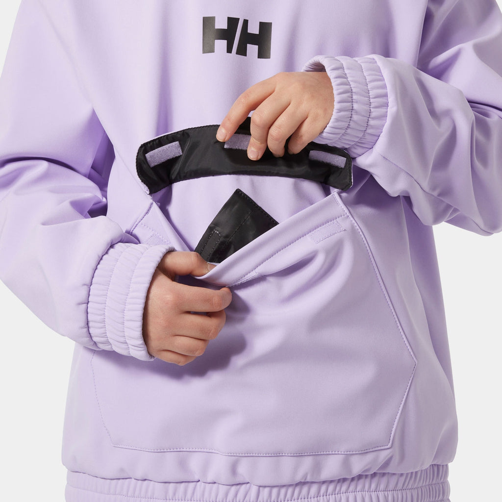 JR POWDER SOFTSHELL HOODIE, BRIGHT LAVE, 164/14