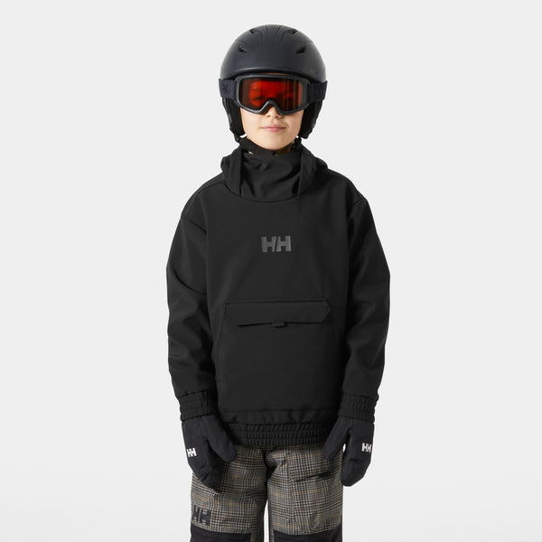 JR POWDER SOFTSHELL HOODIE, BLACK, 140/10
