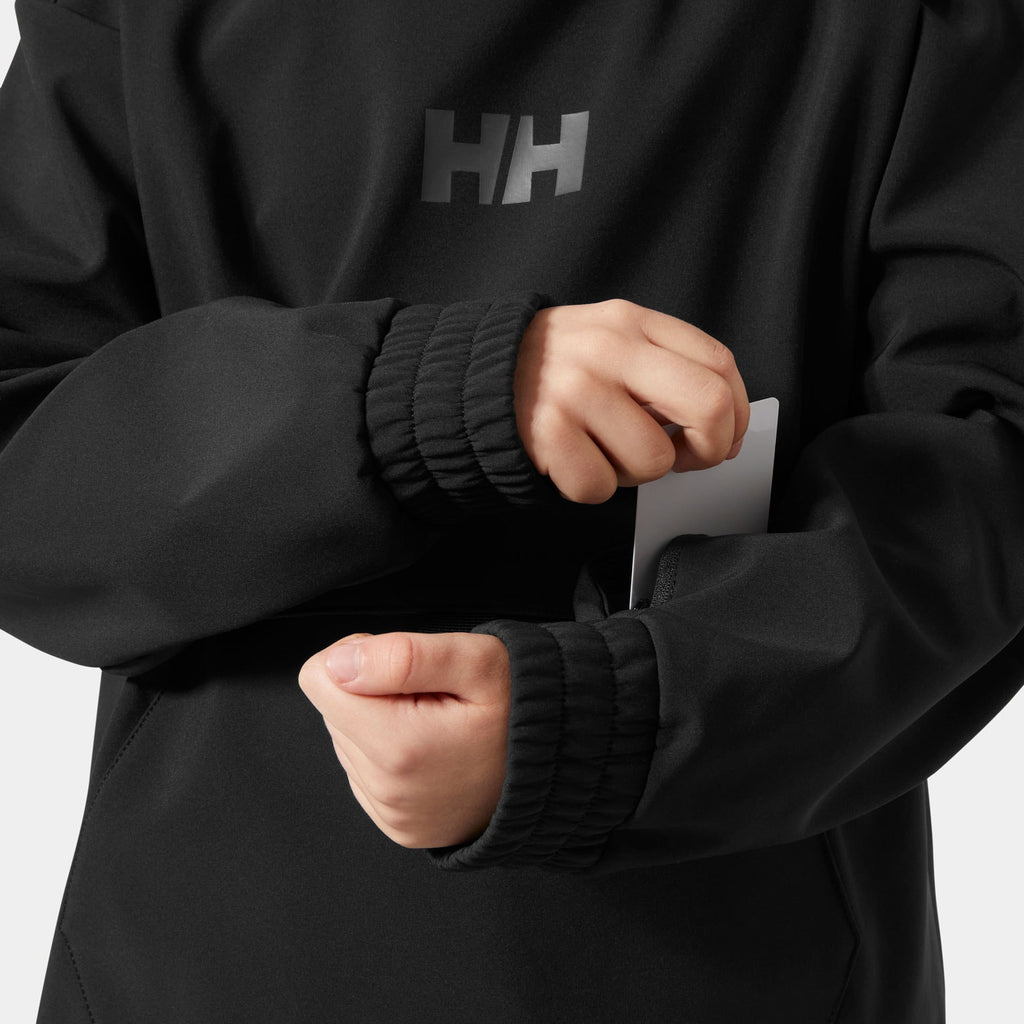 JR POWDER SOFTSHELL HOODIE, BLACK, 140/10