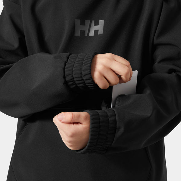 JR POWDER SOFTSHELL HOODIE, BLACK, 140/10