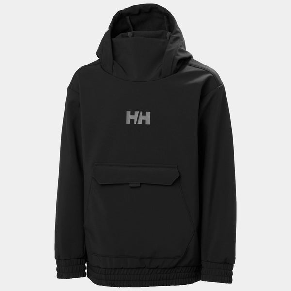 JR POWDER SOFTSHELL HOODIE, BLACK, 140/10