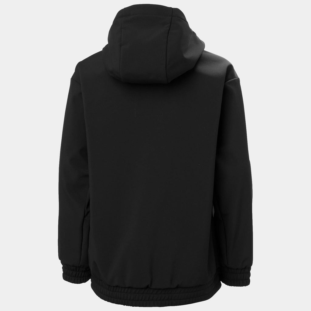 JR POWDER SOFTSHELL HOODIE, BLACK, 140/10