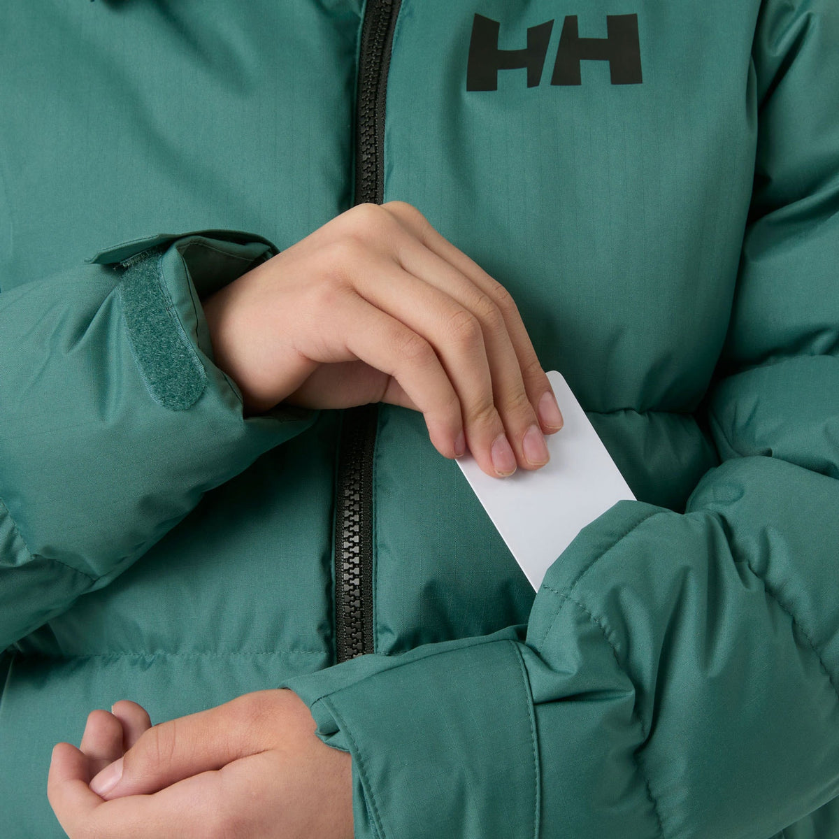 JR KVITFJELL RACE PUFFY JACKET, OPAL GREEN, 140/10