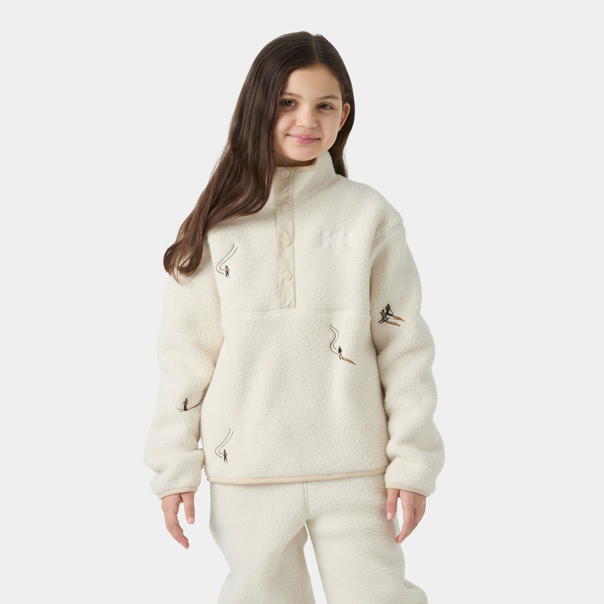 JR FROSTY PILE SWEATER, CREAM EMB, 140/10