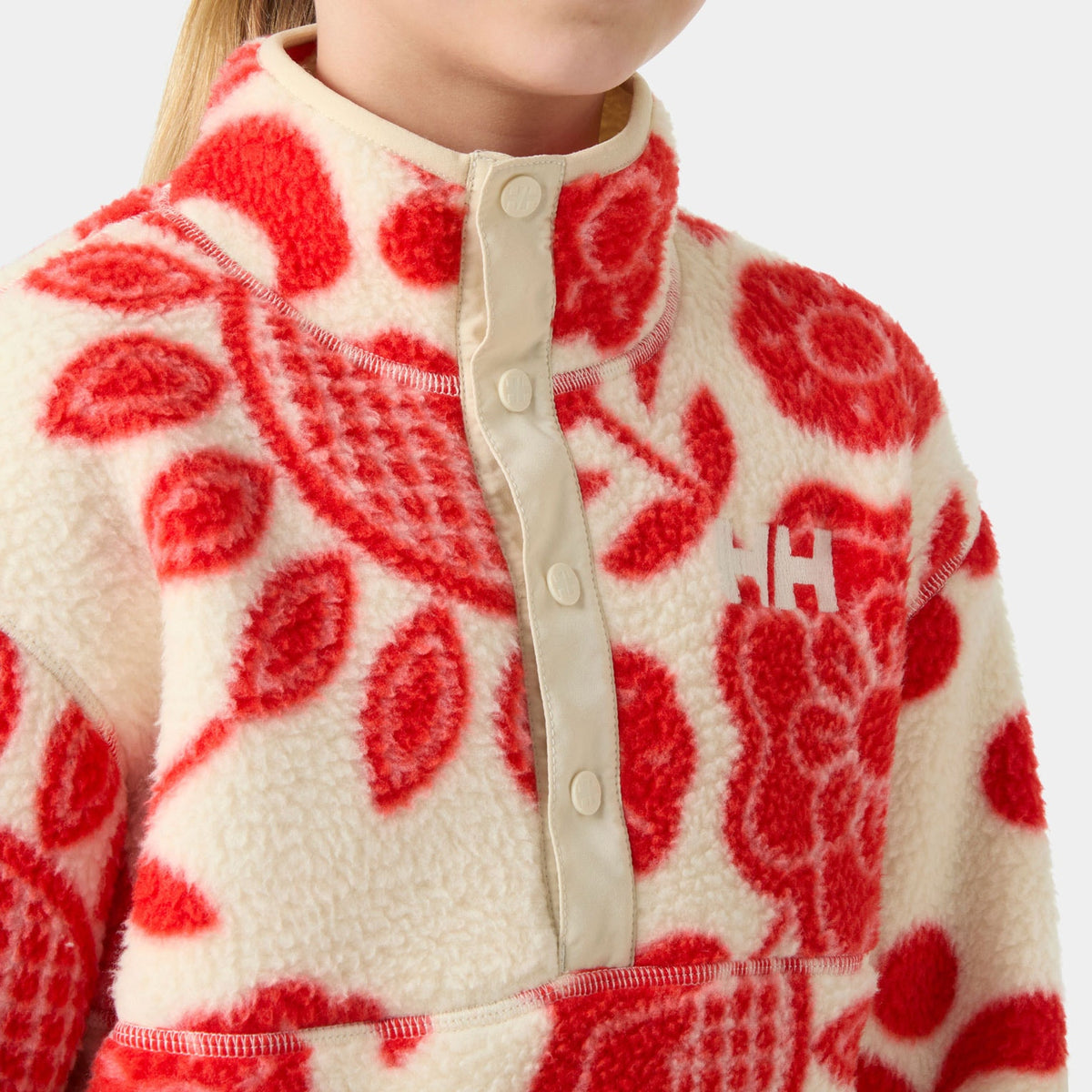 JR FROSTY PILE SWEATER, ALERT RED A, 140/10