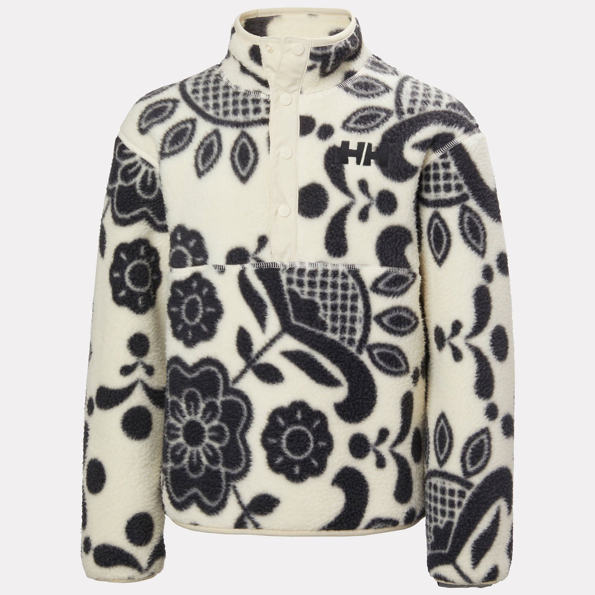 JR FROSTY PILE SWEATER, BLACK/CREAM, 140/10