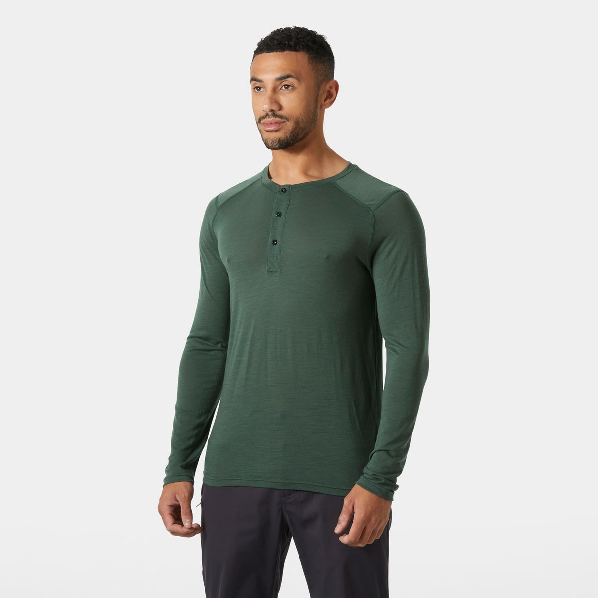 HH DURAWOOL LS HENLEY, JUNGLE GREE, XXL Main image