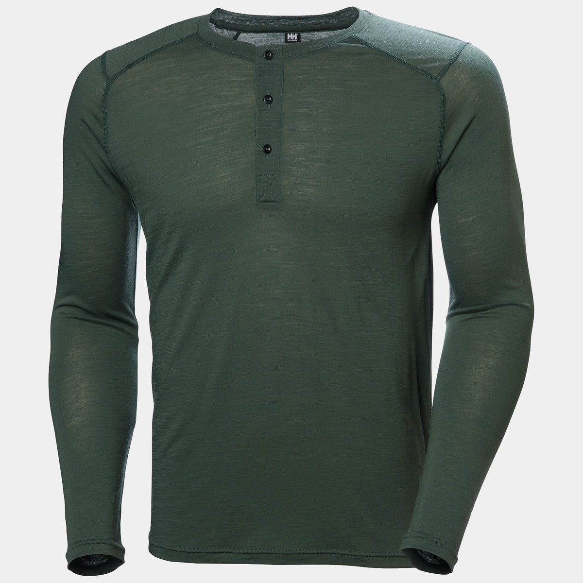 HH DURAWOOL LS HENLEY, JUNGLE GREE, XXL