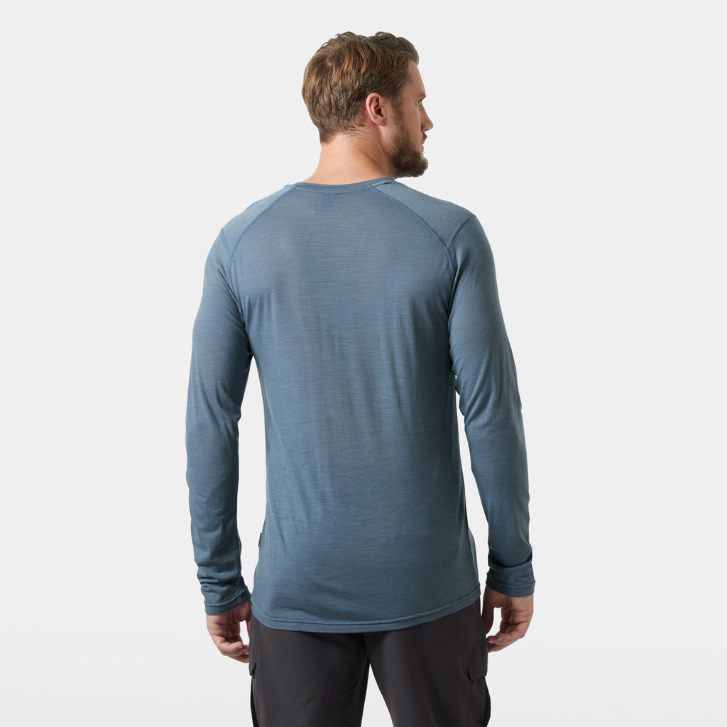HH DURAWOOL LS HENLEY, WASHED NAVY, L