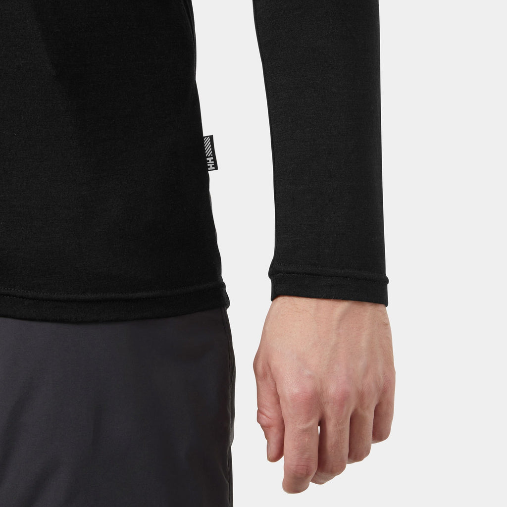 HH DURAWOOL LS HENLEY, BLACK, XXL